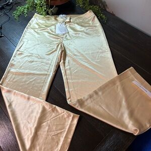 Reformation Beautiful NWT Mimi soft yellow Satin Pants